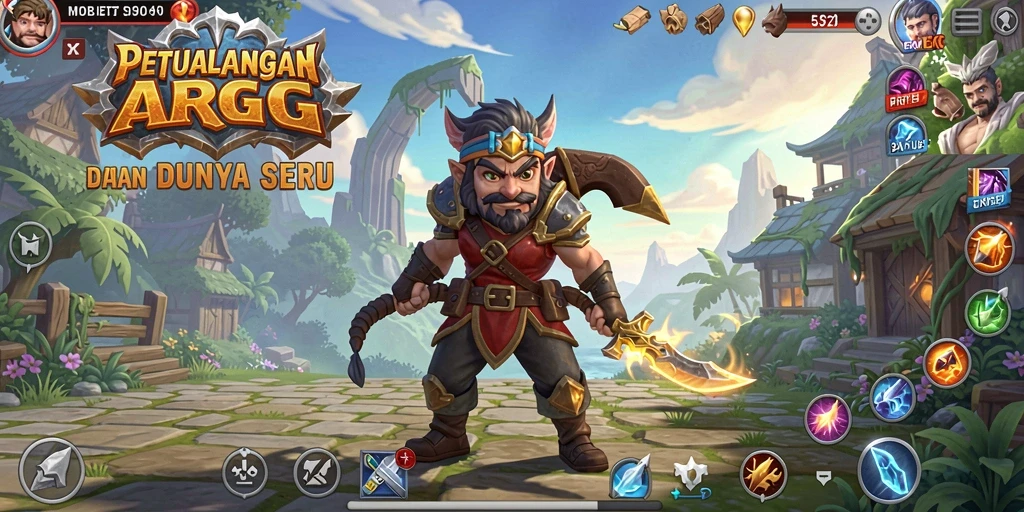 Screenshot menampilkan aksi pertarungan epik dalam game ARPG 5ZK.