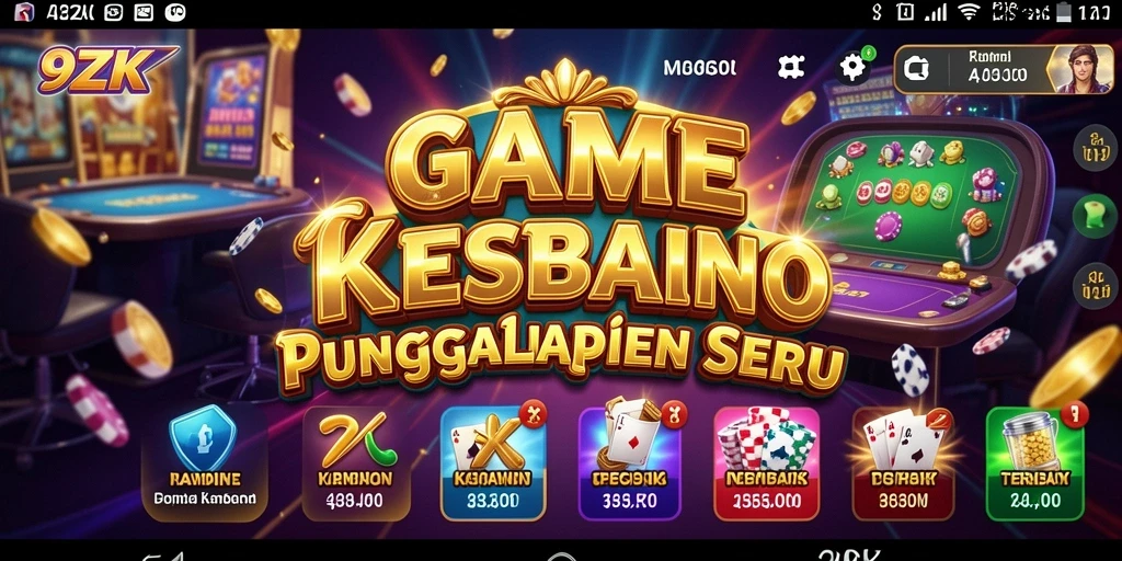 Tampilan gameplay mendebarkan dalam 9ZK dengan berbagai pilihan permainan Kasino.