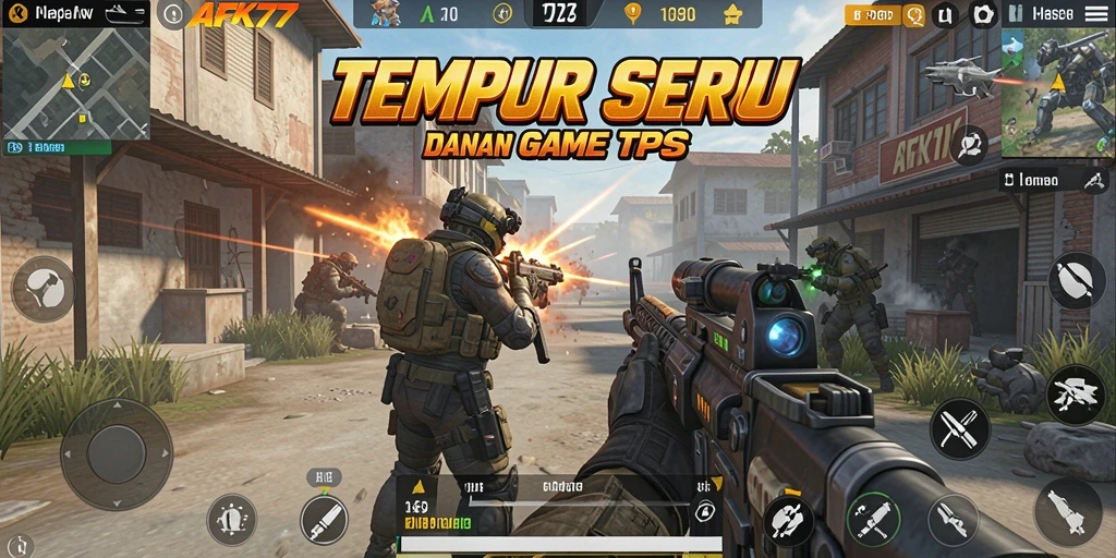 Tampilan seru gameplay AFK77 dalam pertempuran TPS.