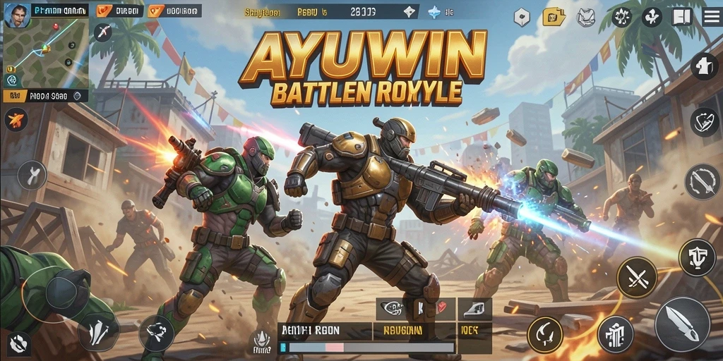 Tampilan gameplay AYUWIN yang memikat dalam pertempuran Battle Royale.