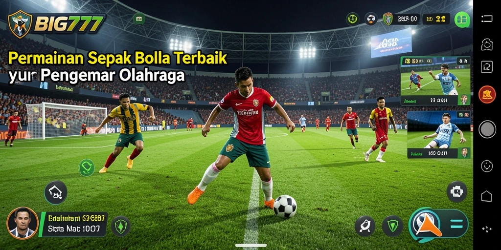 Gameplay <strong>BIG777</strong> menunjukkan aksi seru di lapangan sepak bola.