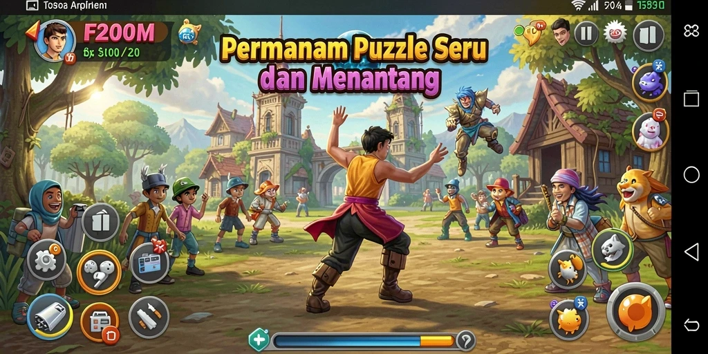 Tampilan gameplay F200M yang penuh tantangan dan keseruan.