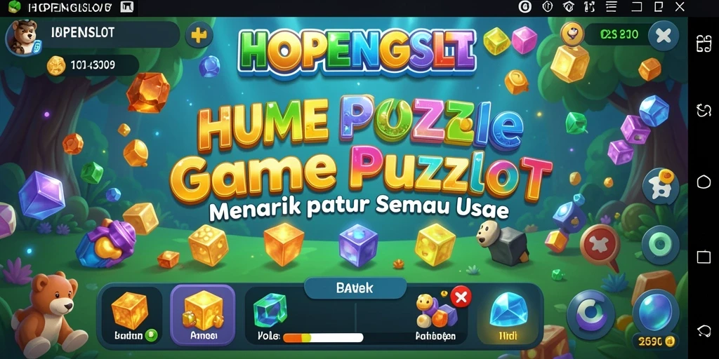 Screenshot gameplay HOPENGSLOT dengan berbagai level puzzle yang menantang.
