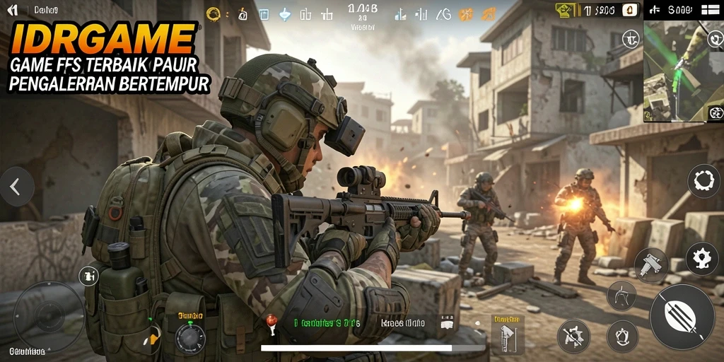 Tampilan menegangkan gameplay IDRGAME dengan aksi tembak-menembak mendebarkan.