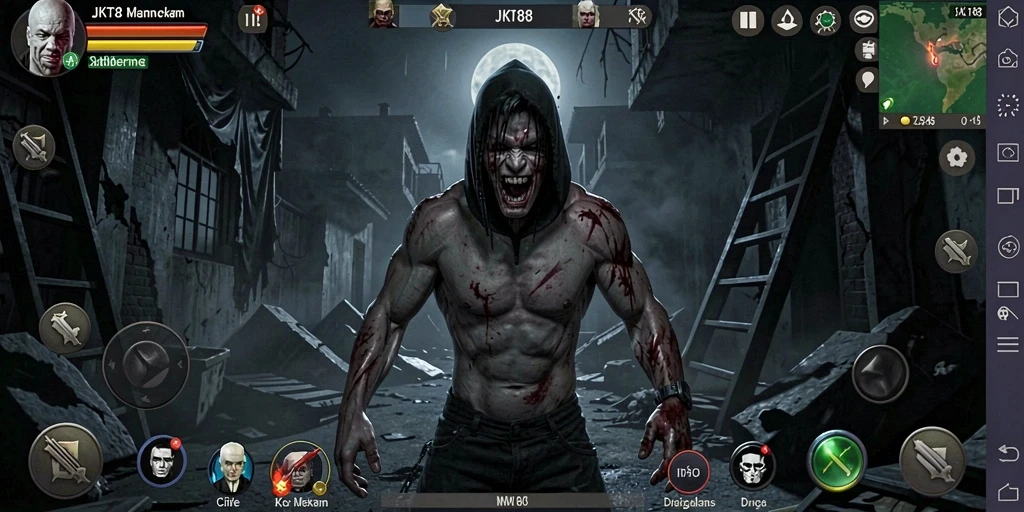 Screenshot gameplay JKT88 yang menunjukkan momen menegangkan di dunia Horror.