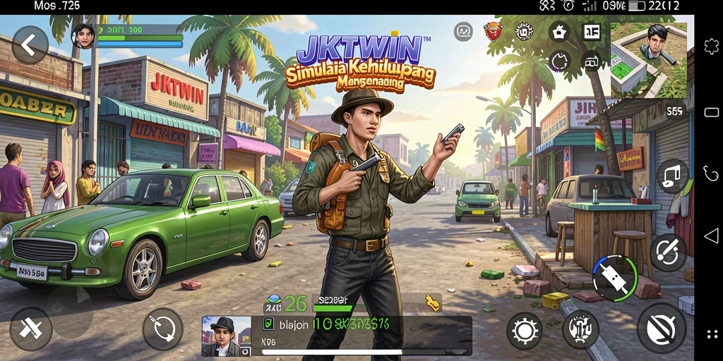 Screenshot JKTWIN menampilkan keseruan gameplay simulasi.
