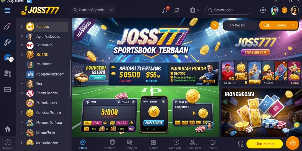 Screenshot utama JOSS777 menampilkan antarmuka taruhan yang menarik dan informatif.