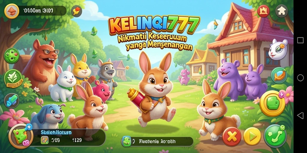 Tampilan gameplay KELINCI777 yang penuh warna dan menarik.