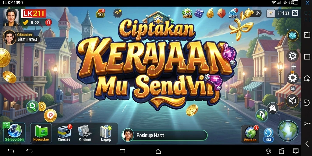 Tampilan gameplay LK21 dengan berbagai elemen bisnis yang menarik.
