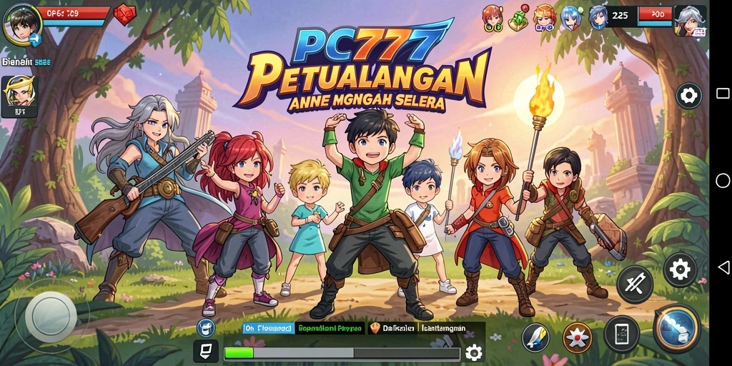Screenshot gameplay PC777 menunjukkan aksi karakter Anime yang mendebarkan.