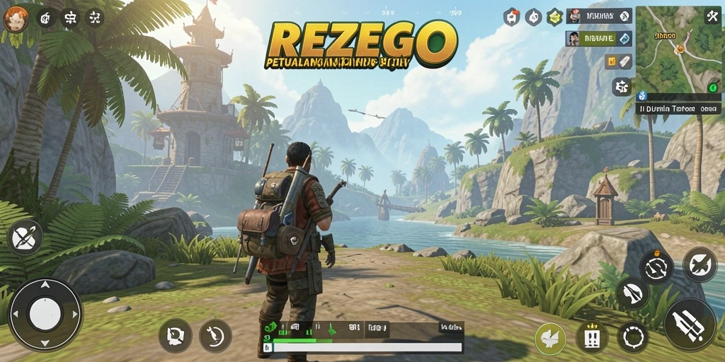 Tampilan menakjubkan gameplay REZEGO di dunia terbuka.