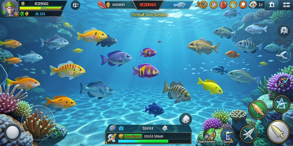 Tampilan gameplay REZEKIGO yang seru dan penuh warna.