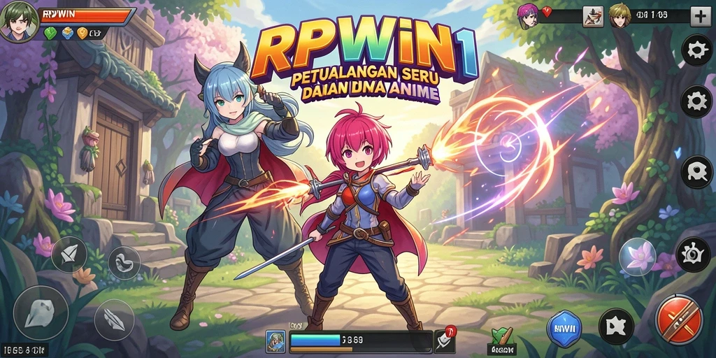 Tampilan gameplay RPWIN1 yang penuh aksi dan karakter menarik.