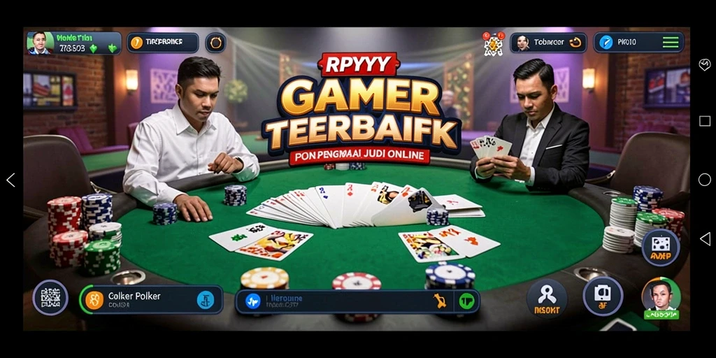 Tampilan gameplay Poker yang mendebarkan penuh aksi.