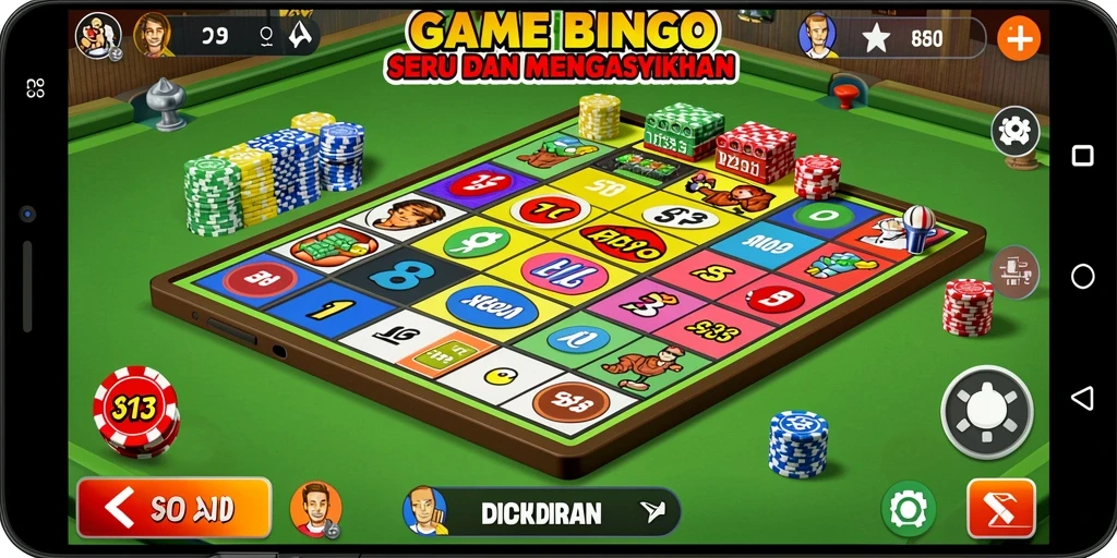 Screenshot permainan S13 yang menunjukkan suasana bingo yang seru.
