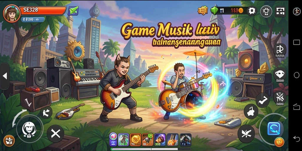 Screenshot SE328 menampilkan pemain menikmati permainan musik interaktif.