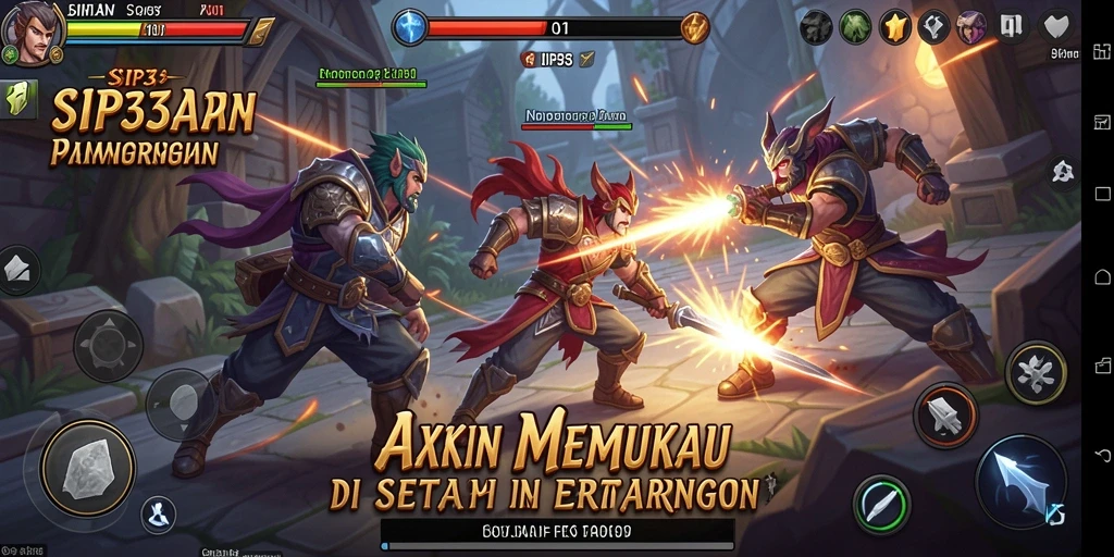 Screenshot SIP33 menampilkan pertarungan intens dengan grafis yang memukau.