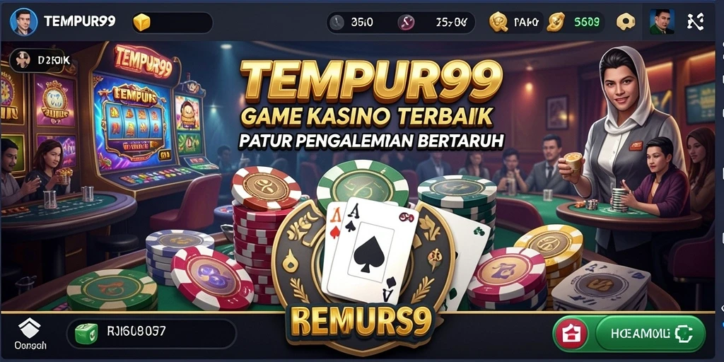 Screenshot gameplay dari TEMPUR99 menampilkan suasana Kasino yang menegangkan.