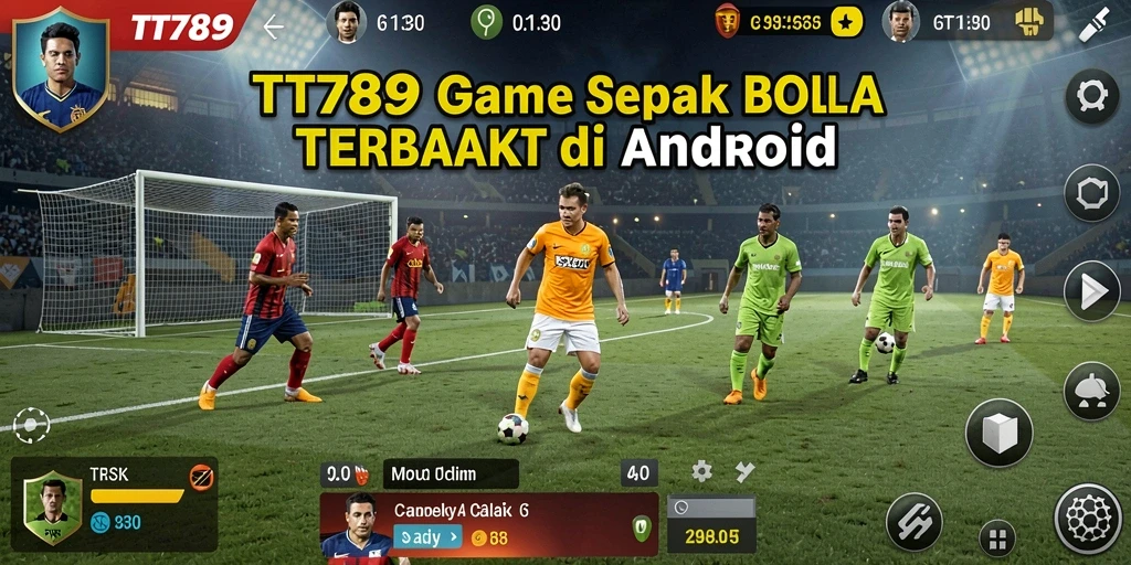 Tangkapan layar utama TT789 menampilkan aksi sepak bola yang mendebarkan.