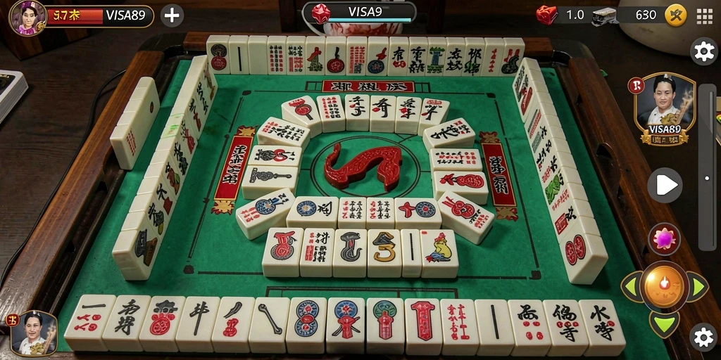 Tampilan gameplay <strong>VISA89</strong> dengan grafis Mahjong yang menawan.